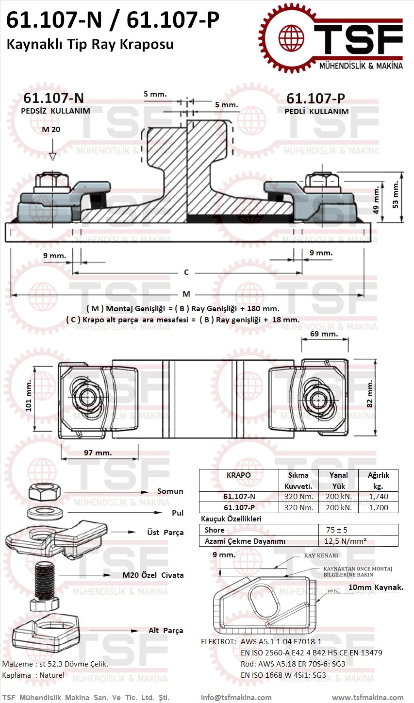 ray selet - seiek sacı, ray demiri, demir ray. vinç rayı . vinç için ray . trafo rayı . ray . yeni ray . kullanılmış ray . liman vinçi rayı . ray döşeme . ray montaj . ray tadilat, ray revizyon, ray şekillendirme . ray kod alma . ray onarım . ray vinç uyumu . ray seçimi . ray hesaplama . ray ısıl genleşme . ray uzaması . ray arası boşlukne olmalı . krapo ne sıklıkta döşenmeli . krapo sıklık hesabı . krapo seçimi. ray aşınma . ray revizyon . ray bağlantı . ray kaynağı . ray elektrot kaynağı . ray deformasyon, ray çeşitleri . ray türleri . rayla ilgili . vadeli ray satışı . ray tamponu . ray sonu . ray kraposu ( kreposu ) , ray tırnağı, ray klipsi, ray tutucu, ray bağlantı elemanı, ray pedi, ray yastığı, ray pedi ne işe yarar, ray ped, ray pad, ray kauçuğu, ray lastiği, ray dübeli .ray saplaması . ray için teknik bilgi. kare ray . soğuk çekme ray . dikdörtgen ray . st52 soğuk çekme ray . kedi rayı . troley rayı . transfer arabası rayı . domuz arabası rayı . ray . ray demiri, ray profilleri, kare raylar, dolu raylar, konveryör sistem rayları. st52 ray, sıcağa dayanıklı ray, ray genleşmesi, ray bozulması, ray aşınması, ray kırılması, ray onarımı, ray bakımı, ray graut uygulaması, ray alt yapısı, ray betonu, ray ankarajı, ray profili, ray kesiti, ray ölçüleri, () . diğer ray satan firmalar, yurt dışı ray tedarikçileri, ray satıcıları. Kaynaklı tip ray kreposu
